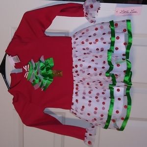 NWT Little lass red dot tulle christma tree dress